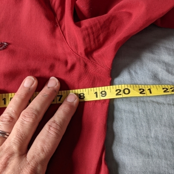 RARE FreePeople Beaded Scoop Neck Tunic Cranberry Red S - Picture 13 of 14